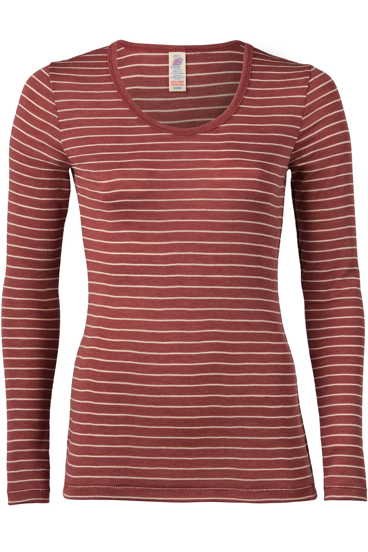Merino-Seide Langarmshirt gestreift Damen