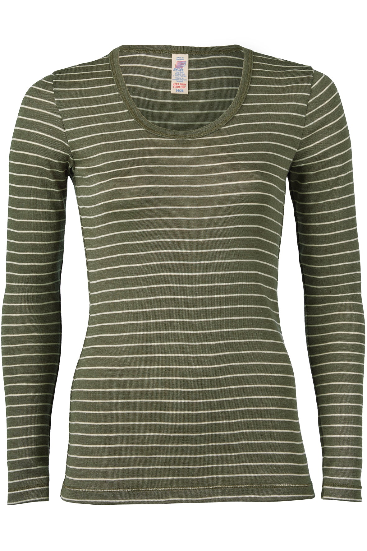Merino-Seide Langarmshirt gestreift Damen - Image 2