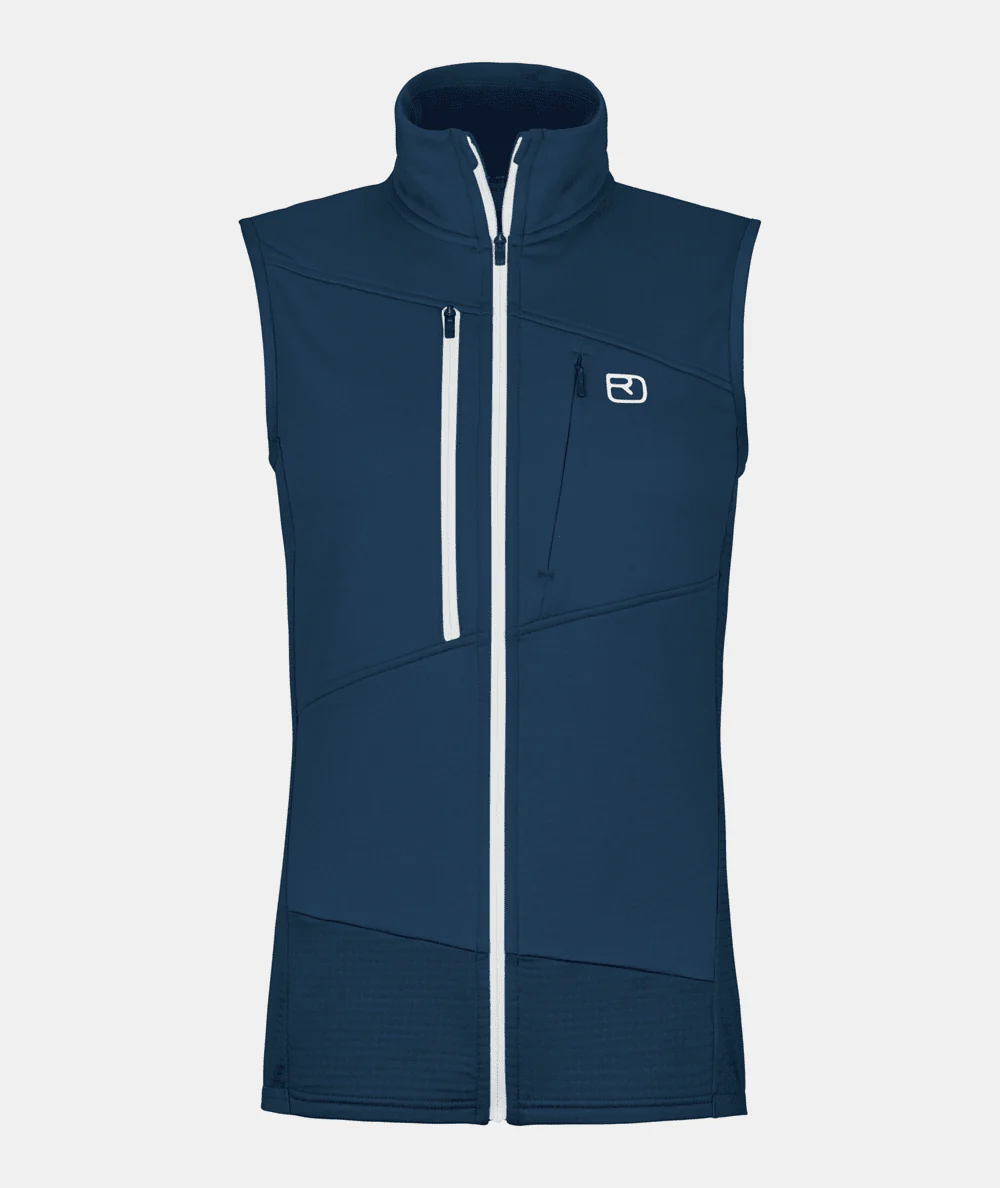 Merino Fleece Grid Weste Damen - Image 3