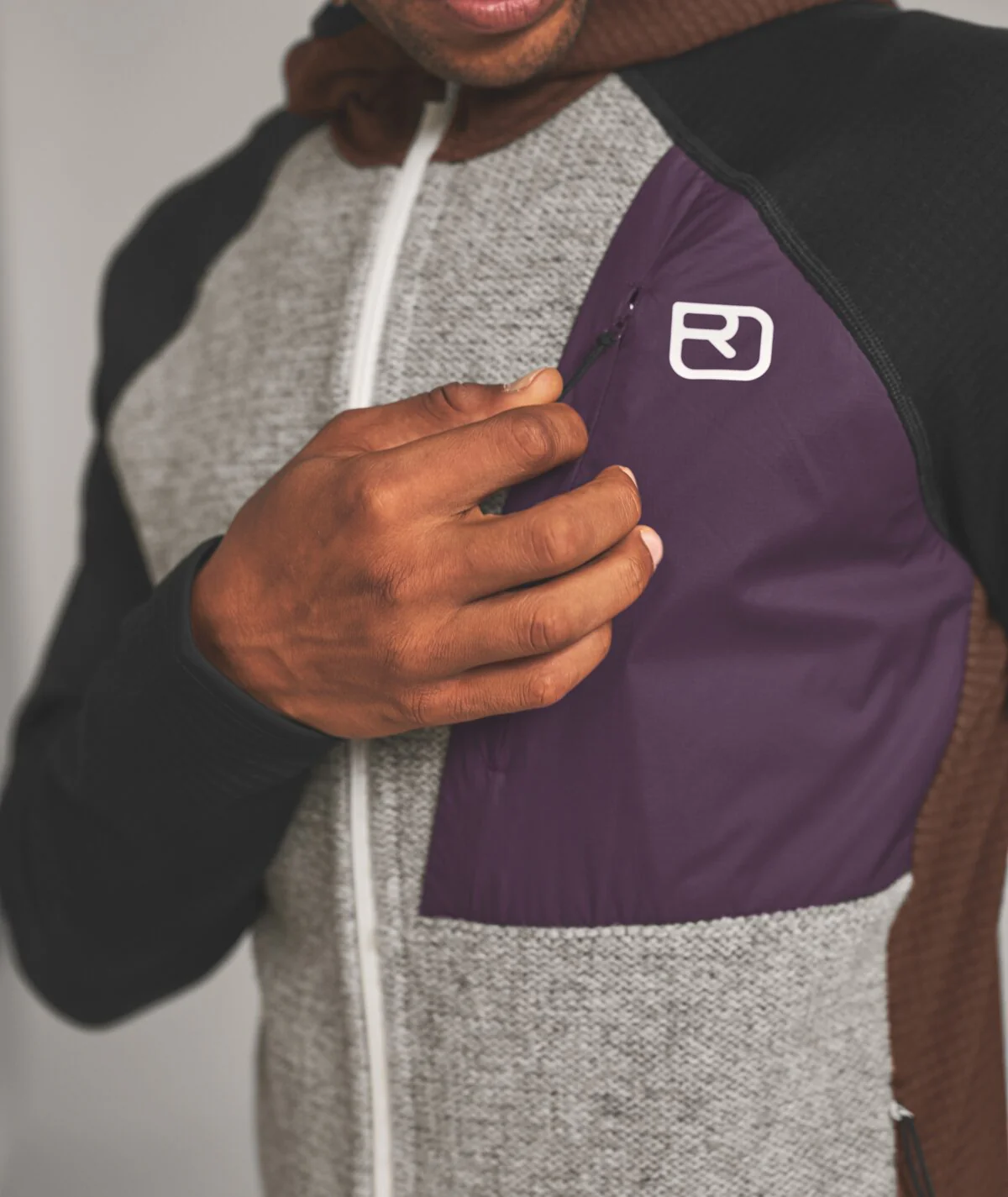 Merino Fleece Grid Plus Knit Hoody Herren - Image 4